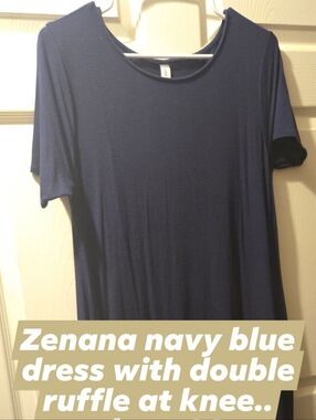Zenana Navy Blue Short Sleeve Dress
